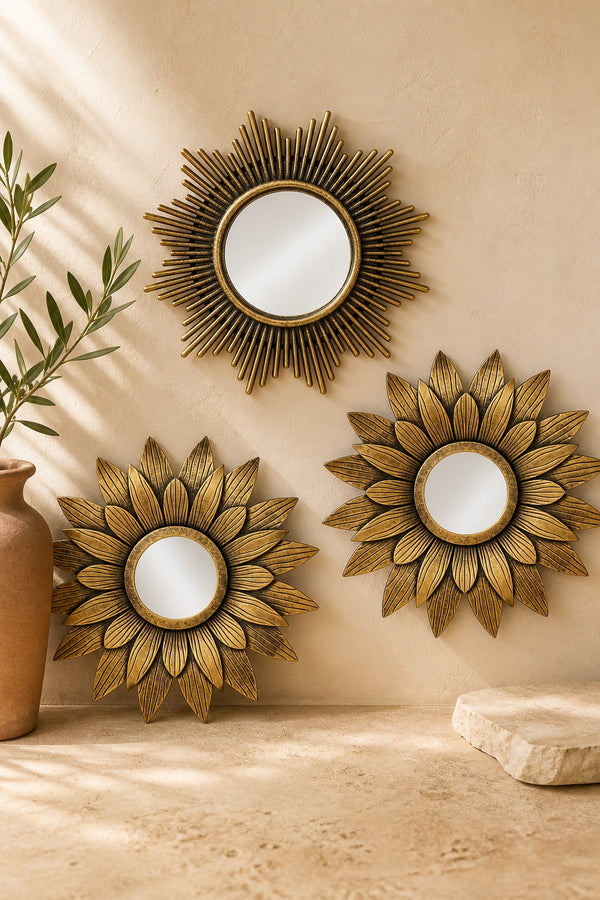 Miroir Soleil Doré