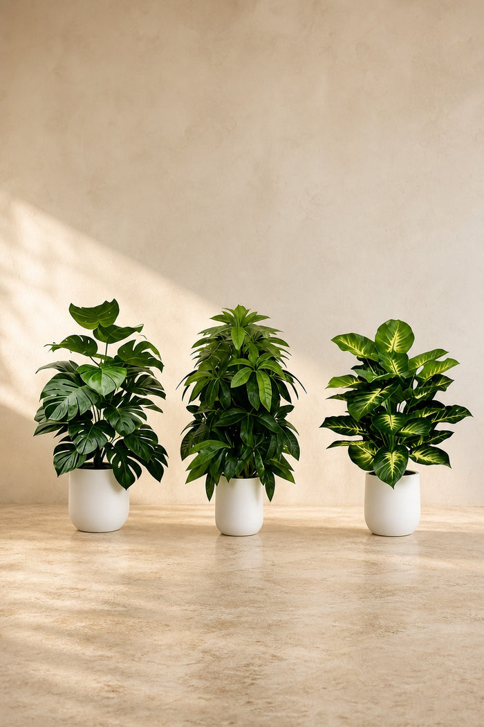 Trio de Plantes Vertes Artificielles